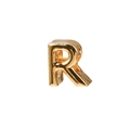 Accessorio 3D lettera R dorata con finitura lucida per creazione di gioielli DIY - Oro / Lettera R