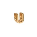 Ciondolo a forma di U in metallo dorato lucido con doppio foro per bracciali DIY - Oro / Lettera U