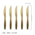 10-piece set of elegant golden disposable dinner knives for vintage book themed parties - Gold Disposable Knives