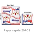 Baseball Party Servietten 20er Set 33x33cm für Jungen Geburtstag Dekorationen - Servietten 20 Stück - Stil 1