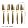 Elegant gold disposable plastic forks for vintage book theme parties, set of 10 pieces - Gold Disposable Forks
