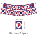 Baseball Happy Birthday Banner Set mit 15 Flaggen für Sport Thema Party Dekorationen - Banner 15 Stück - Stil 1