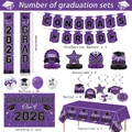 2026 graduation party decoration set with purple and black banners and balloons - Purple Graduation / Couplet 2pcs (1 Pair) - 30*180cm