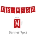 Red Valentine's Day BE MINE heart banner set of 7 pieces for party decoration - BE MINE Letter Banner / Red