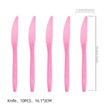 Pink plastic knives 10pcs set for butterfly spring birthday party table decoration - Pink Plastic Knives (Pack of 10) / Pink