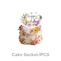 Blumen Happy Birthday Kuchendeko mit bunten Blüten für Frühlingsgeburtstagsfeiern - Großer Tortenaufleger / 1 Stück