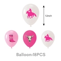Cowgirl party decorations including 18pcs pink and white 12-inch western horse balloons - Balloon