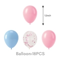 18-teiliges 12-Zoll-Ballon-Set mit blauen, rosa und Konfetti-Latexballons für Partys - Latex Ballon / 18er-Set