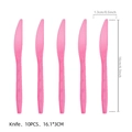 Pink disposable plastic party knives set of 10 for cowgirl birthday decorations - Pink Knife
