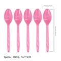 Pink cowgirl party plastic spoons set of 10 pieces with decorative diamond handles - Pink Spoon