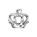 Elegante zilveren kroonbedel met hartdetail en kralenbogen voor kralenarmbanden - Hart Kroon (#17)