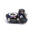 Perles en résine arc-en-ciel à grands trous avec cristaux pour bracelets et bijoux DIY - Trou 5mm Largeur 15mm Hauteur 8mm / Dégradé Irisé (L2538--9)