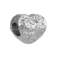 Zilveren hartvormige Grandma bedel met vlinderreliëf voor doe-het-zelf armbanden - Oma Hart (#47)
