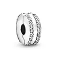 Zilveren bedel met dubbele rijen zirkonia steentjes voor DIY-armbanden - Dubbele Rij Zirkonia Ring Stijl (#49)