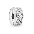 Zilveren stopperbedel met pavé zirkonia voor DIY-bedelarmbanden en sieraden - Pavé Zirkonia Ring Stijl (#1)