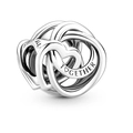 S925 sterling zilveren holle bol charm met hartontwerp en Together-gravure - TOGETHER Wikkelende Bol (#62)