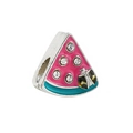 Charme de pastèque avec émail rose et cristaux blancs pour bracelets et colliers à perles - Spécification Standard / Pastèque Coccinelle (L01227/43-7)