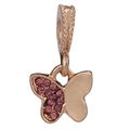Pendentif papillon or rose avec cristaux roses pour création de bijoux DIY - Spécification Standard / Papillon Or Rose (L01227/43-14)