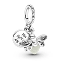 Pendentif luciole en argent avec gravure 'You light up my' pour bracelet perles - Spécification Standard / Pendentif Luciole (L01227/43-25)