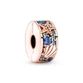 Rose gold starfish bead charm with blue crystals for DIY jewelry bracelets - Blue Ocean Theme Rose Gold Style (#20)