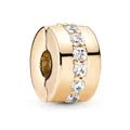 Rose gold circular charm with clear cubic zirconia stones for DIY charm bracelets - Clear Zirconia Rose Gold Ring Style (#28)