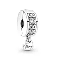Silver infinity charm with clear crystals and Always engraved heart for DIY bracelets - Silver Infinity Heart Engraved Style (#30)