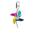 Perle de charme moulin à vent colorée en émail et argent pour bracelets DIY - Style Moulin à Vent Coloré (L2)