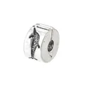 Retro silver dolphin charm bead with antique finish for DIY beaded jewelry - Dolphin Pattern Vintage Silver Cylinder Style (#41)