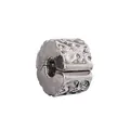 Silver bead spacer clip with intricate hollow swirl pattern for DIY bracelets - Hollow Swirl Silver Cylinder Style (#45)