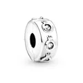 Silver crown charm spacer with cubic zirconia crystals for DIY beaded bracelets - Crown Zirconia Silver Ring Style (#46)