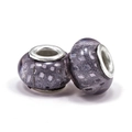 DIY purple glass beads with intricate mesh texture and silver metal core for bracelets - Purple Grid Texture Bead (L28)