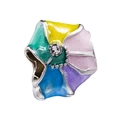 Colorful enamel flower charm with central zircon in sparkling multicolor tones - Colorful Enamel Flower (L14)