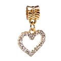 Exquisite gold-plated heart charm with sparkling pavé stones for women bracelets - Gold Hollow Rhinestone Heart (L27)
