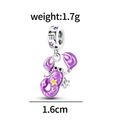 Detailed macro of S925 sterling silver Scorpio charm with purple enamel and 1.7g weight info - Scorpio
