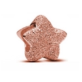 Abalorio de estrella en oro rosa brillante con acabado mate para joyería DIY - Forma de Estrella (L3)