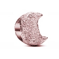 Perle de lune en or rose avec finition sablée scintillante pour bijoux DIY - Forme de Lune (L6)