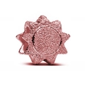 Perle étoile octogonale or rose mat avec texture givrée pour bijoux DIY - Forme de Soleil (L9)