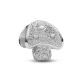 Charm champignon en argent S925 avec finition mate sablée et détails polis - Forme de Champignon (L17)