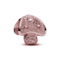 Perle champignon en or rose avec finition mate et polie pour bijoux DIY - Forme de Champignon (L18)