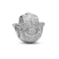 Pendentif main de Hamsa en argent avec œil de Fatima et fini granuleux pour bijoux DIY - Style Main de Fatma (L20)