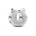 Charm fer à cheval en argent avec finition poudrée et bords polis pour bracelets DIY - Forme de Fer à Cheval (L32)