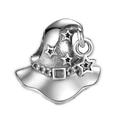 Silver wizard hat charm with hollow stars and small star pendant for DIY jewelry - H34 / Standard Spec