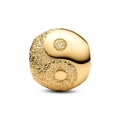 Perle Yin Yang dorée avec textures polies et mates pour la création de bijoux DIY - Style Yin Yang (L34)