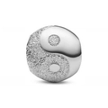 Perle de bijou avec symbole Yin Yang en argent poli et finition sablée mate - Style Yin Yang (L35)