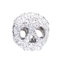 Perle de crâne en alliage argenté avec texture détaillée pour la création de bijoux DIY - Forme de Crâne (L38)