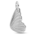 Pendentif aile de papillon en argent poli avec texture radiale pour bijoux DIY - Forme d'Aile (L41)