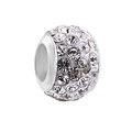 Sparkling silver charm bead with clear pave zircons for DIY charm bracelets - Pave Clear Rhinestone Style (5) / Normal Specification / White