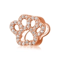 Rose gold animal paw print charm with pave set white crystals for DIY jewelry - Normal Specification / Rose Gold Cat Paw Full Rhinestone Bead (#21)