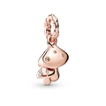 Pendentif double champignon en or rose avec zircons scintillants pour bracelets 3mm - Double Champignon Or Rose (H-25)