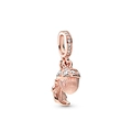 Pendentif gland et feuille en or rose avec zircons pour bracelets de 3mm - Gland & Feuille Or Rose (H-26)
